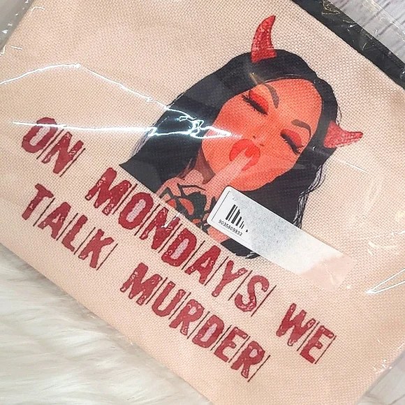 🆕️NIB Bailey Murder Mysteries & Makeup On Mondays We Talk Murder Makeup Bag - Picture 5 of 6